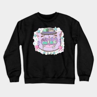 Fat cat wants it all in kawaii style Crewneck Sweatshirt